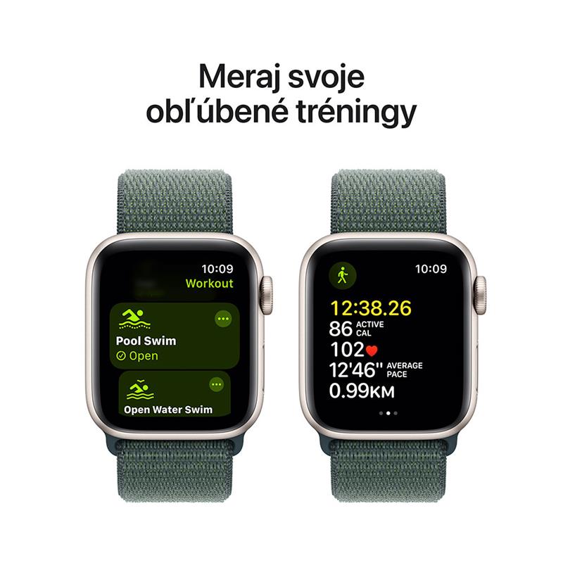 Apple Watch SE GPS + Cellular 40mm Starlight Aluminium Case with Lake Green Sport Loop *Aktivovaný*