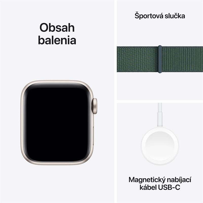 Apple Watch SE GPS + Cellular 40mm Starlight Aluminium Case with Lake Green Sport Loop *Aktivovaný*