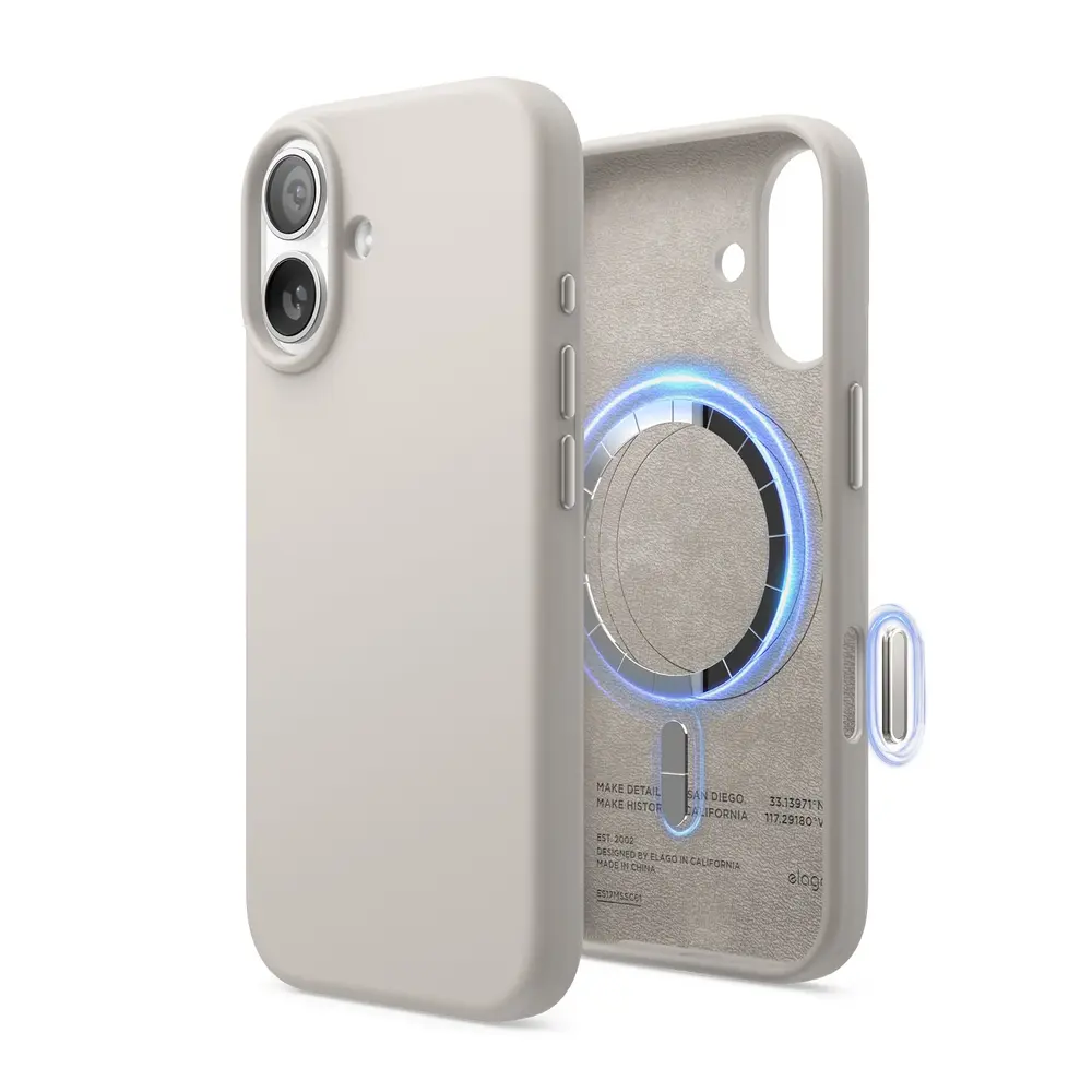 Elago kryt Silicone Case Magsafe Camera Control pre iPhone 17 - Stone