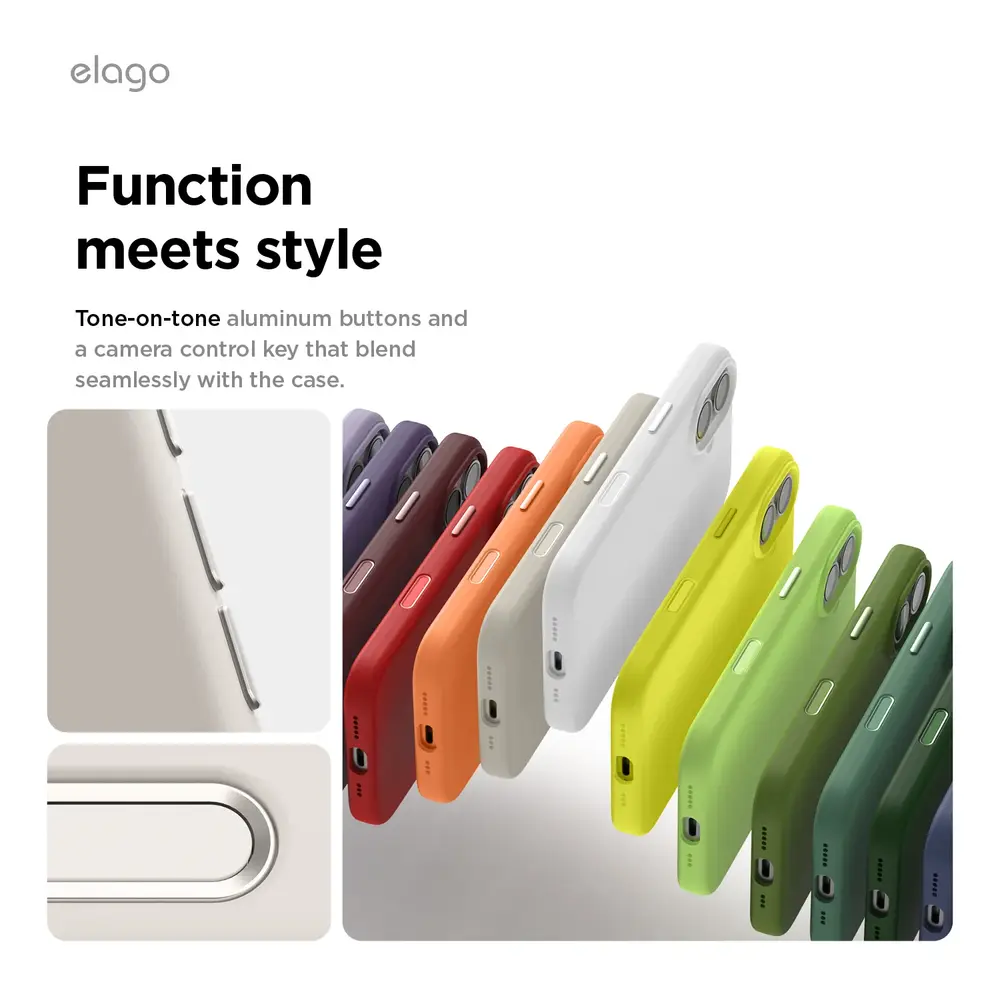 Elago kryt Silicone Case Magsafe Camera Control pre iPhone 17 - Stone