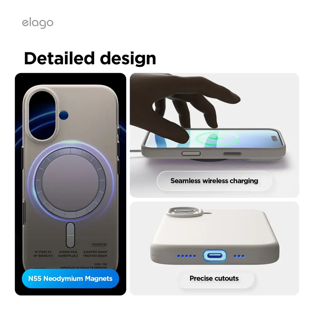 Elago kryt Silicone Case Magsafe Camera Control pre iPhone 17 - Stone