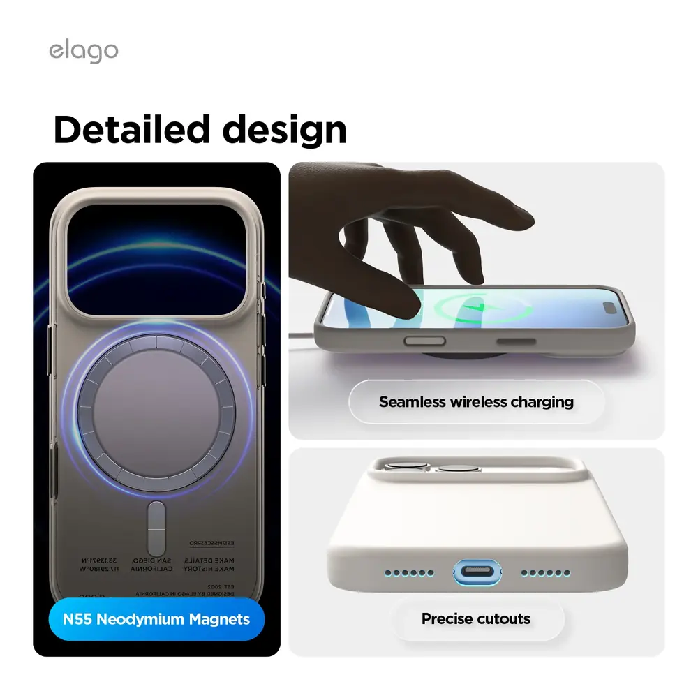 Elago kryt Silicone Case Magsafe Camera Control pre iPhone 17 Pro Max - Jean Indigo