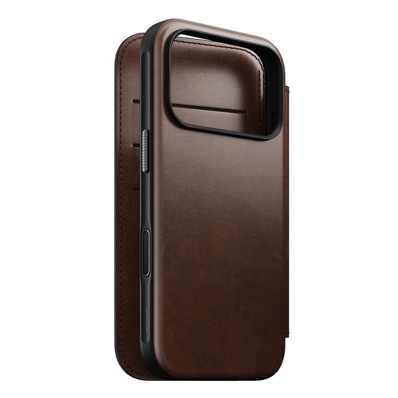 Nomad pouzdro Modern Leather Folio Magsafe pro iPhone 17 Pro - Rustic Brown