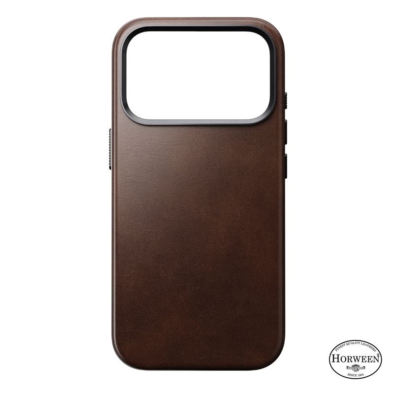 Nomad kryt Traditional Leather Case MagSafe Horween pro iPhone 17 Pro - Rustic Brown