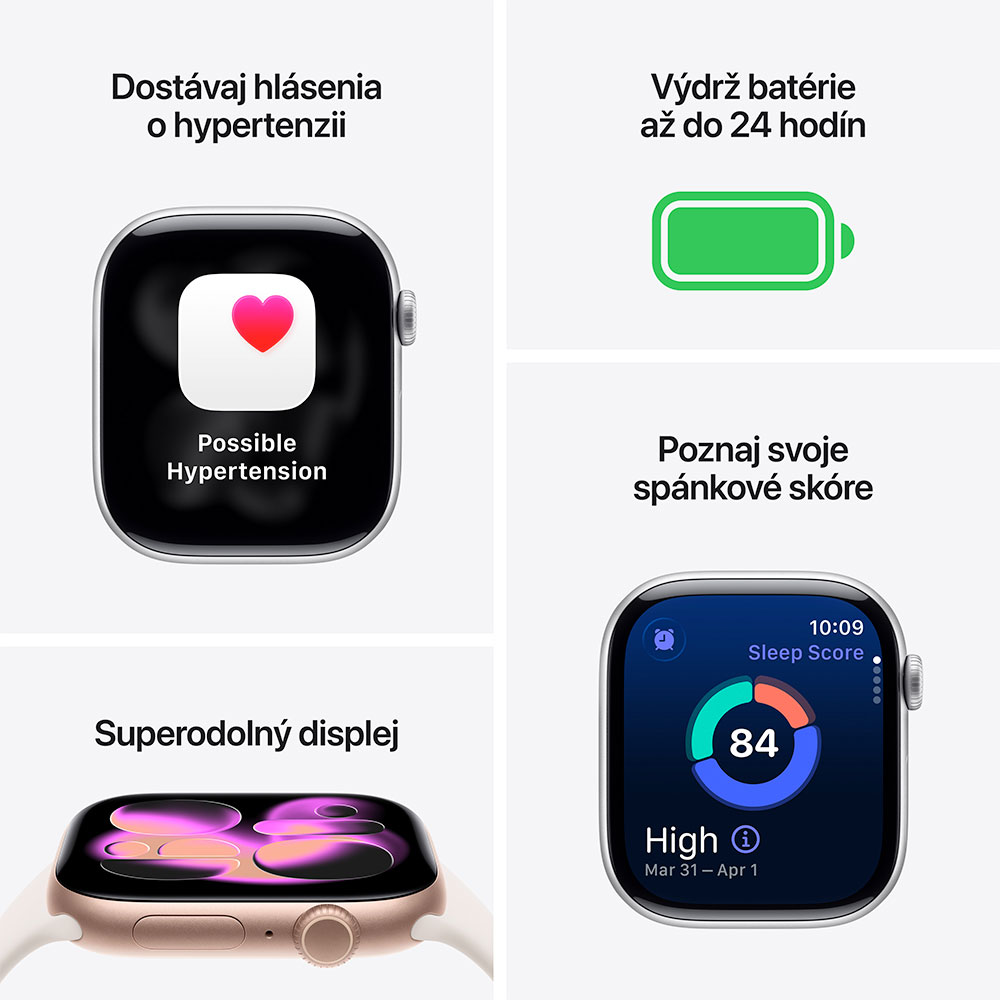 Apple Watch Series 11 GPS 42mm Ružový zlatý hliník so svetlo ružovým športovým remienkom - S/M