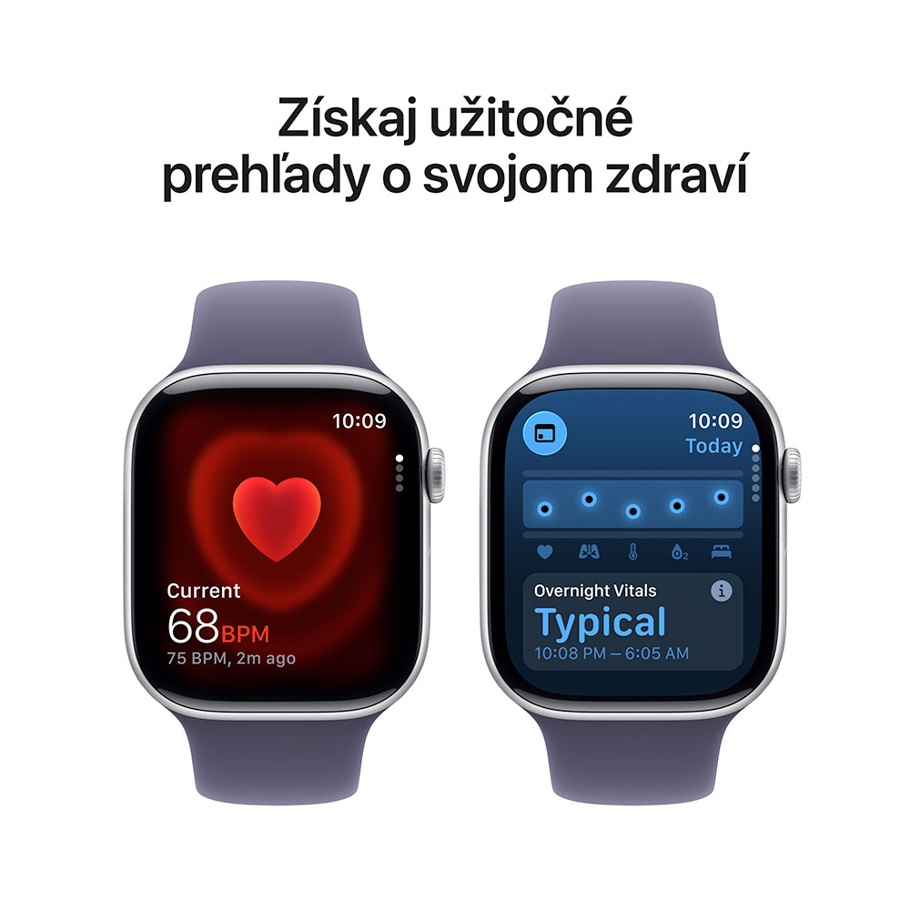 Apple Watch Series 11 GPS 42mm Strieborný hliník s hmlisto fialovým športovým remienkom - M/L