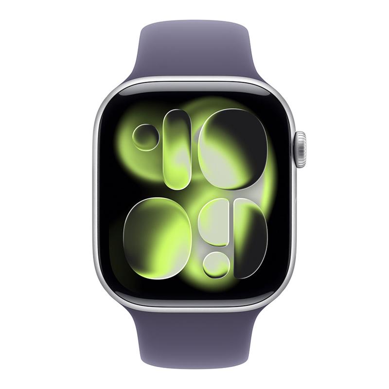 Apple Watch Series 11 GPS 46mm Strieborný hliník s hmlisto fialovým športovým remienkom - M/L