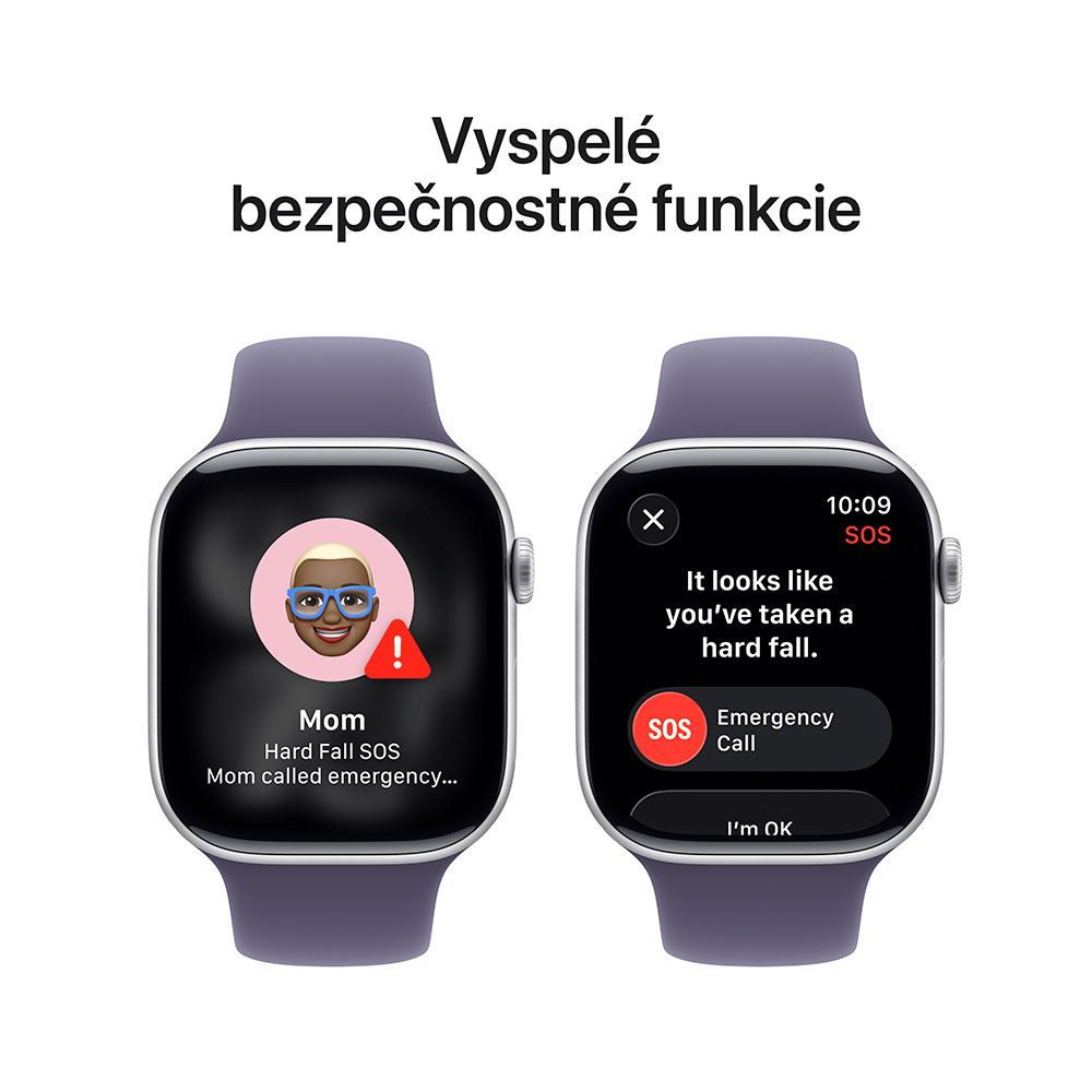 Apple Watch Series 11 GPS + Cellular 42mm Strieborný hliník s hmlovo fialovým športovým remienkom - S/M