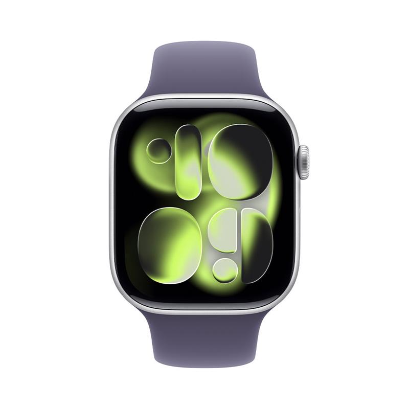 Apple Watch Series 11 GPS + Cellular 42mm Strieborný hliník s hmlovo fialovým športovým remienkom - M/L