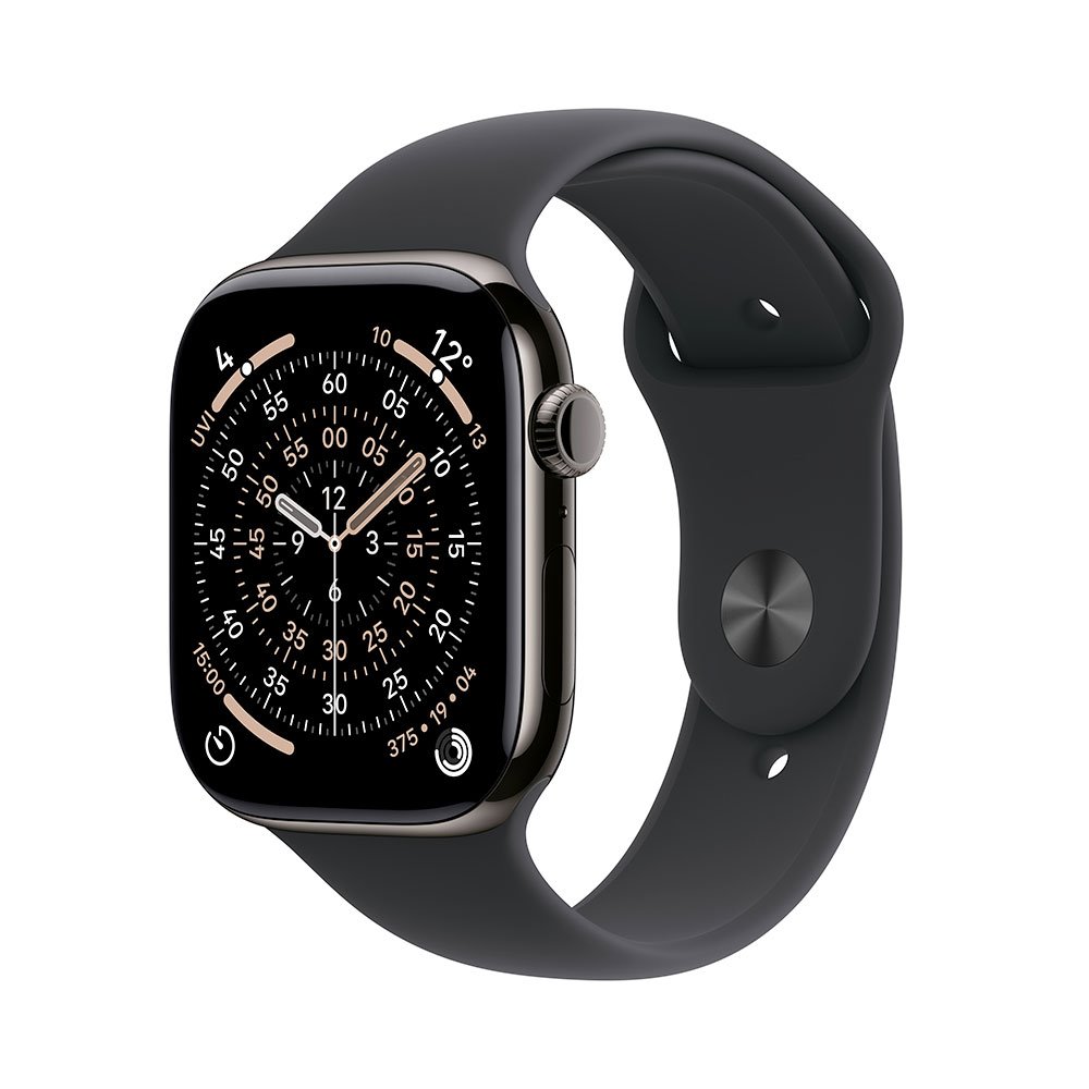 Apple Watch Series 11 GPS + Cellular 42mm Bridlicový sivý titán s čiernym športovým remienkom - M/L