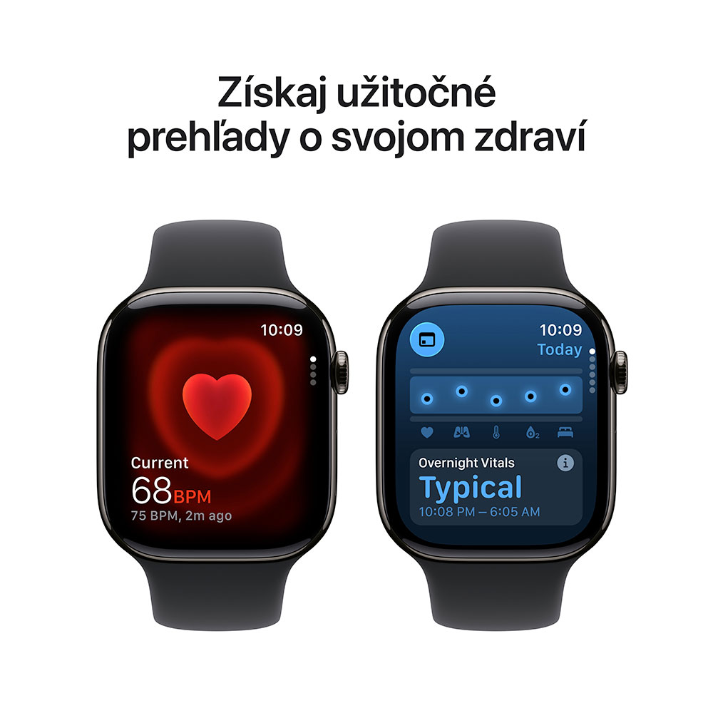 Apple Watch Series 11 GPS + Cellular 42mm Bridlicový sivý titán s čiernym športovým remienkom - M/L