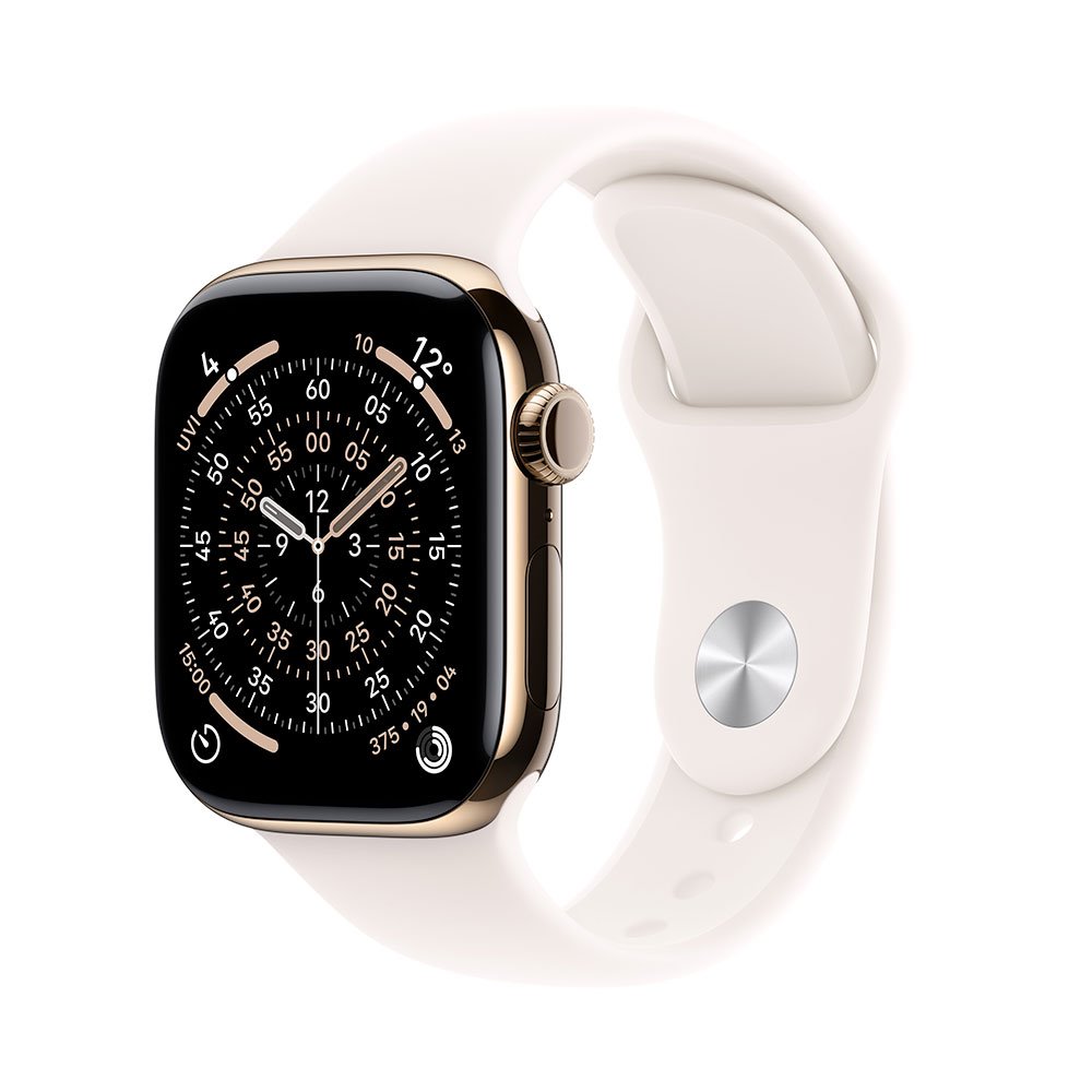 Apple Watch Series 11 GPS + Cellular 42mm Zlatý titán so svetlo ružovým športovým remienkom - S/M