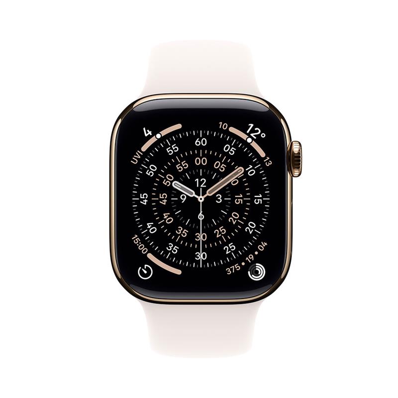 Apple Watch Series 11 GPS + Cellular 42mm Zlatý titán so svetlo ružovým športovým remienkom - S/M