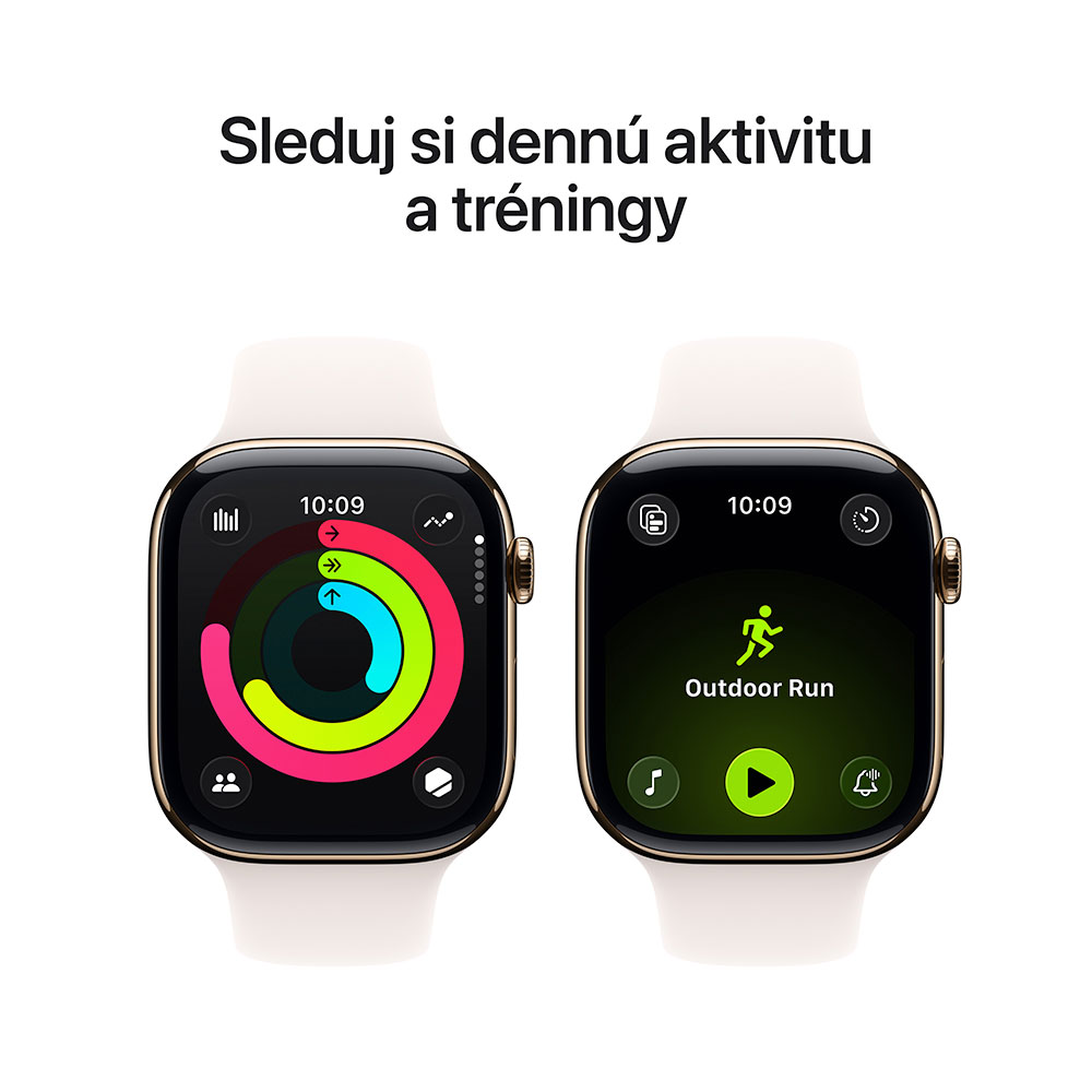 Apple Watch Series 11 GPS + Cellular 42mm Zlatý titán so svetlo ružovým športovým remienkom - M/L