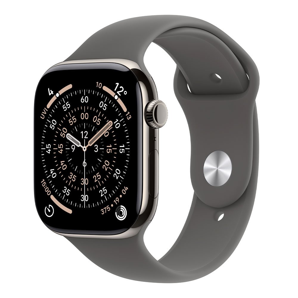 Apple Watch Series 11 GPS + Cellular 46mm Prírodný titán s kamenno sivým športovým remienkom - M/L
