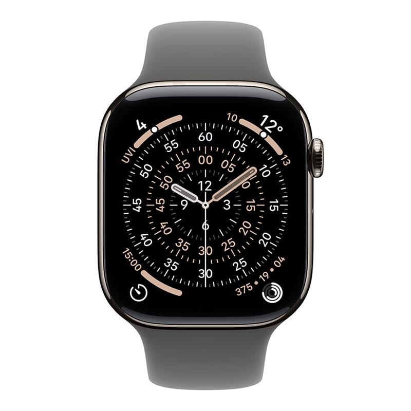 Apple Watch Series 11 GPS + Cellular 46mm Prírodný titán s kamenno sivým športovým remienkom - M/L