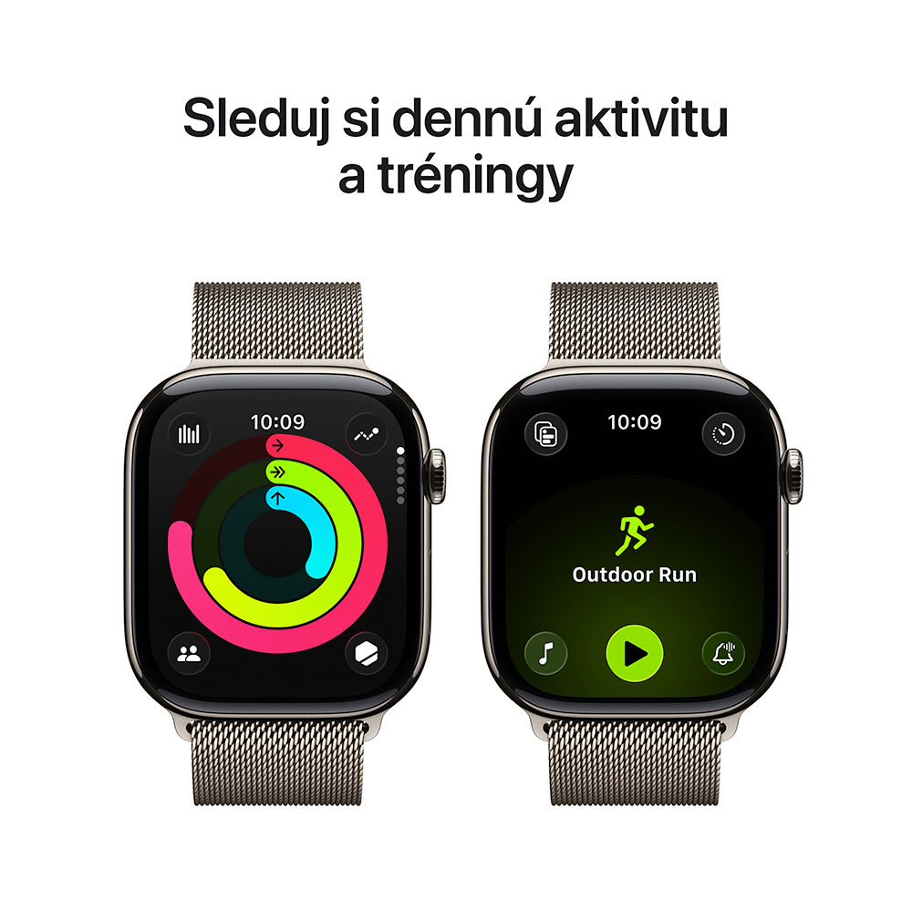 Apple Watch Series 11 GPS + Cellular 46mm Prírodný titán s prírodným milánskym ťahom - M/L