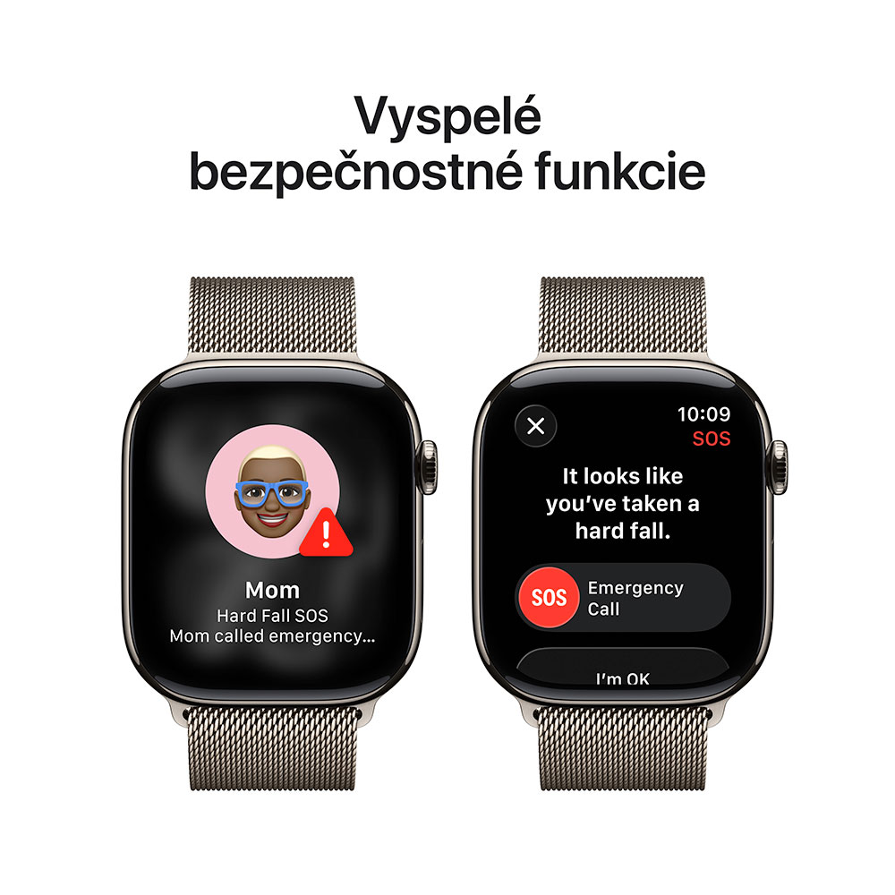 Apple Watch Series 11 GPS + Cellular 46mm Prírodný titán s prírodným milánskym ťahom - M/L