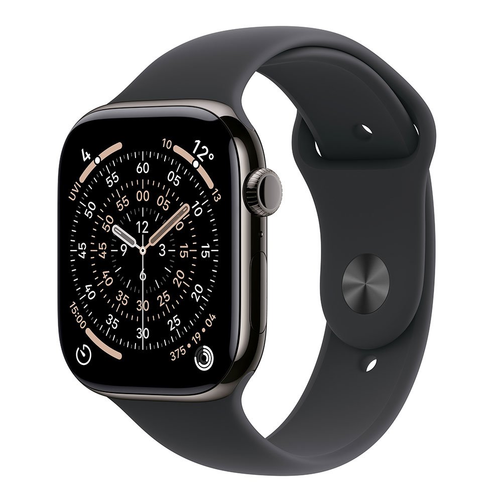 Apple Watch Series 11 GPS + Cellular 46mm Bridlicový sivý titán s čiernym športovým remienkom - S/M