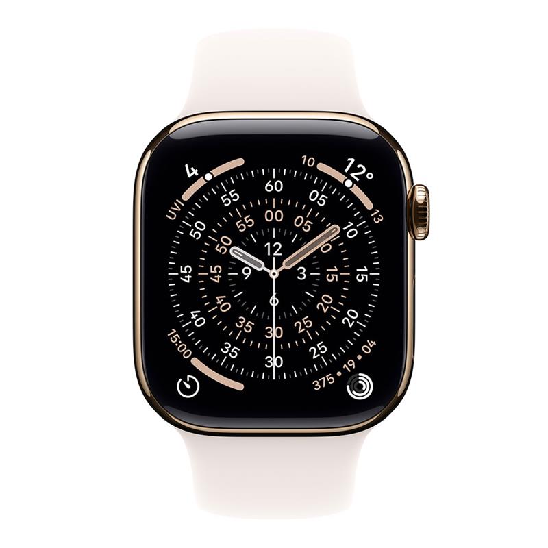 Apple Watch Series 11 GPS + Cellular 46mm Zlatý titán so svetlo ružovým športovým remienkom - S/M