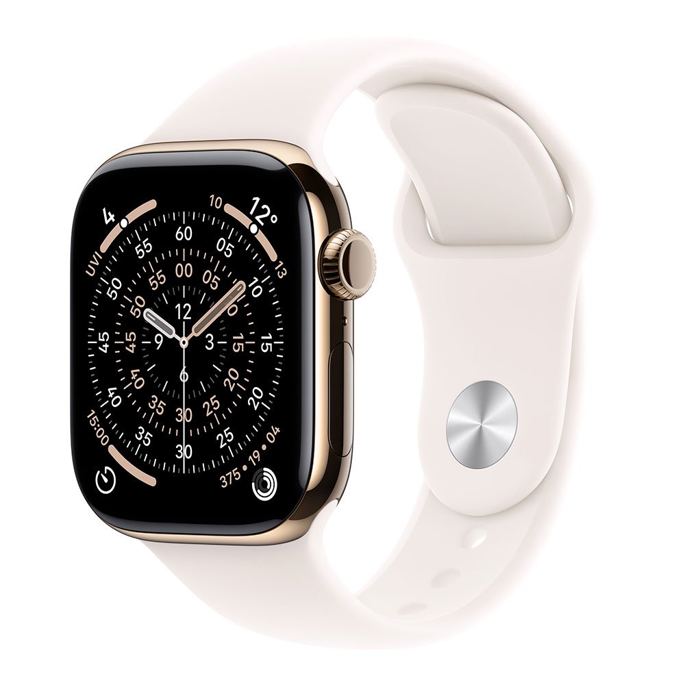 Apple Watch Series 11 GPS + Cellular 46mm Zlatý titán so svetlo ružovým športovým remienkom - M/L