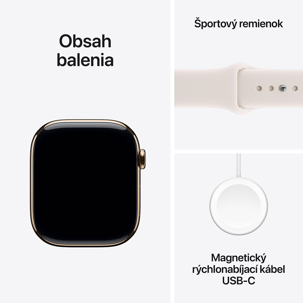 Apple Watch Series 11 GPS + Cellular 46mm Zlatý titán so svetlo ružovým športovým remienkom - M/L