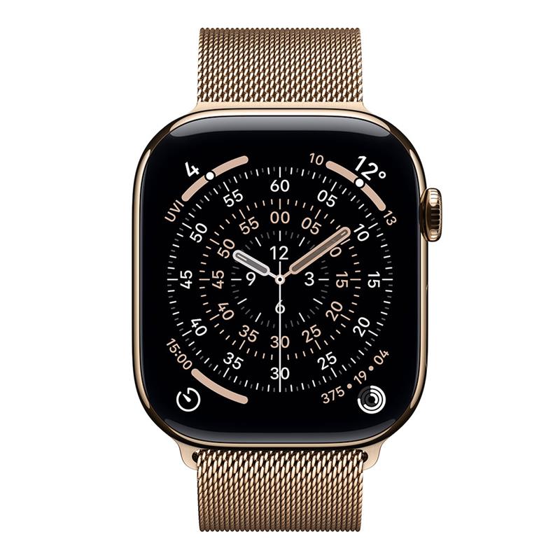 Apple Watch Series 11 GPS + Cellular 46mm Zlatý titán so zlatým milánskym ťahom - M/L