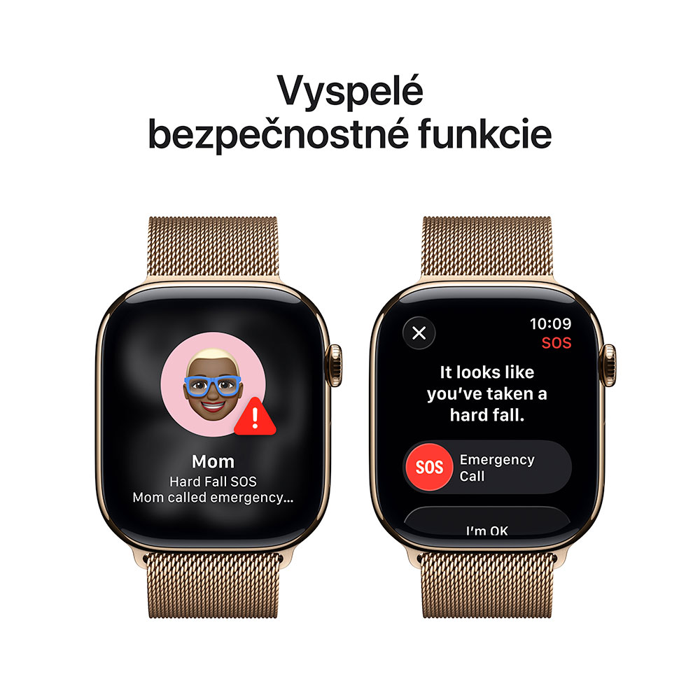 Apple Watch Series 11 GPS + Cellular 46mm Zlatý titán so zlatým milánskym ťahom - M/L