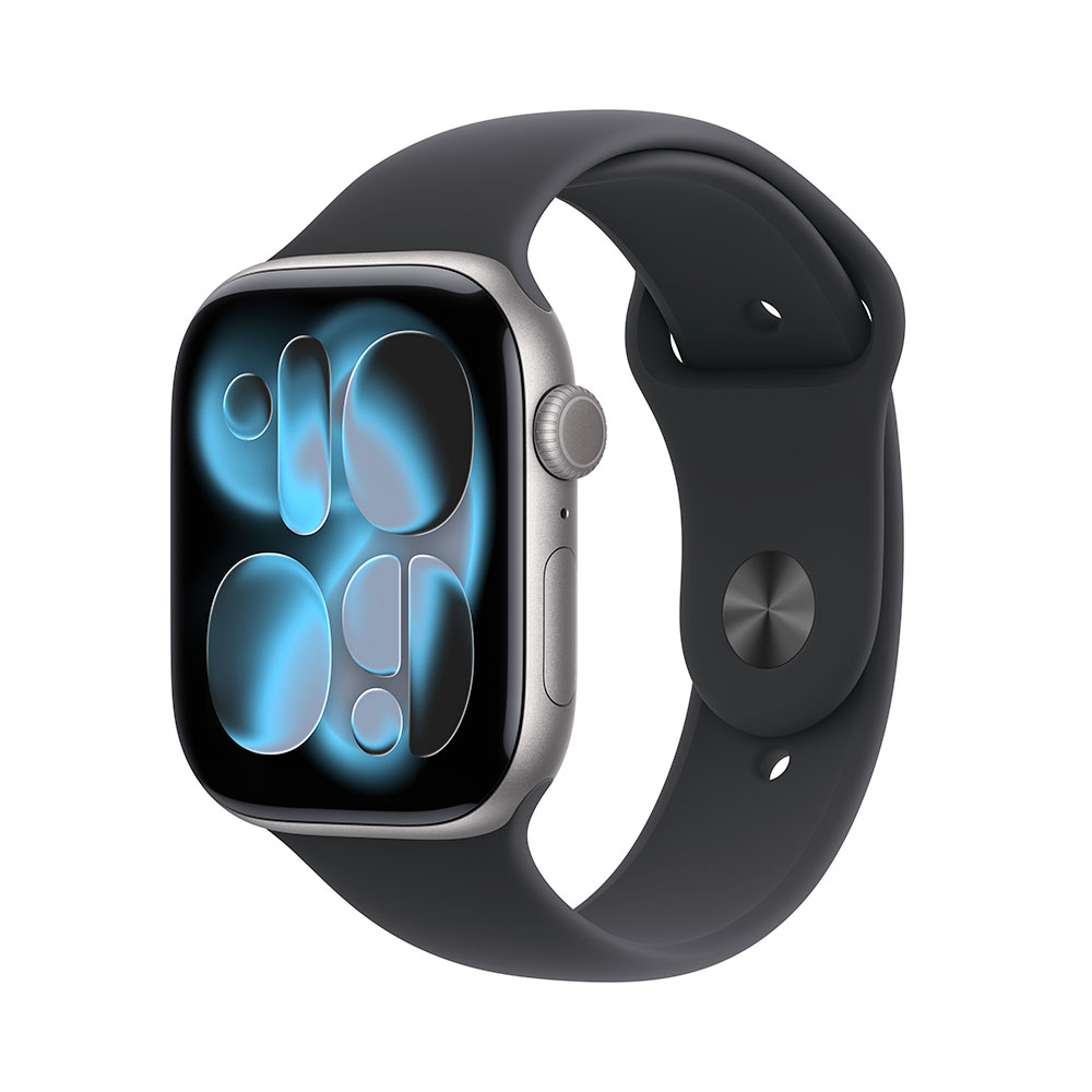Apple Watch Series 11 GPS 42mm Kozmický sivý hliník s čiernym športovým remienkom - S/M