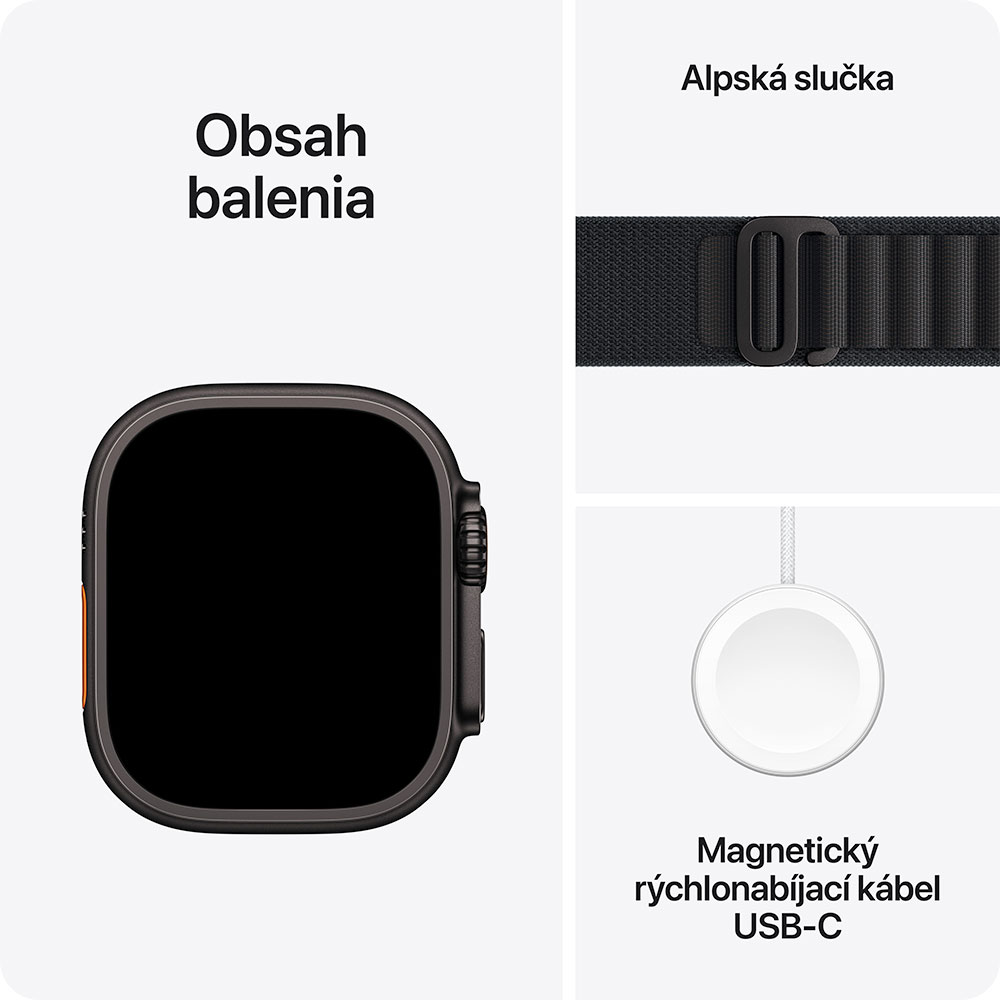 Apple Watch Ultra 3 GPS + Cellular 49mm Čierny titán s čiernym alpským ťahom - M
