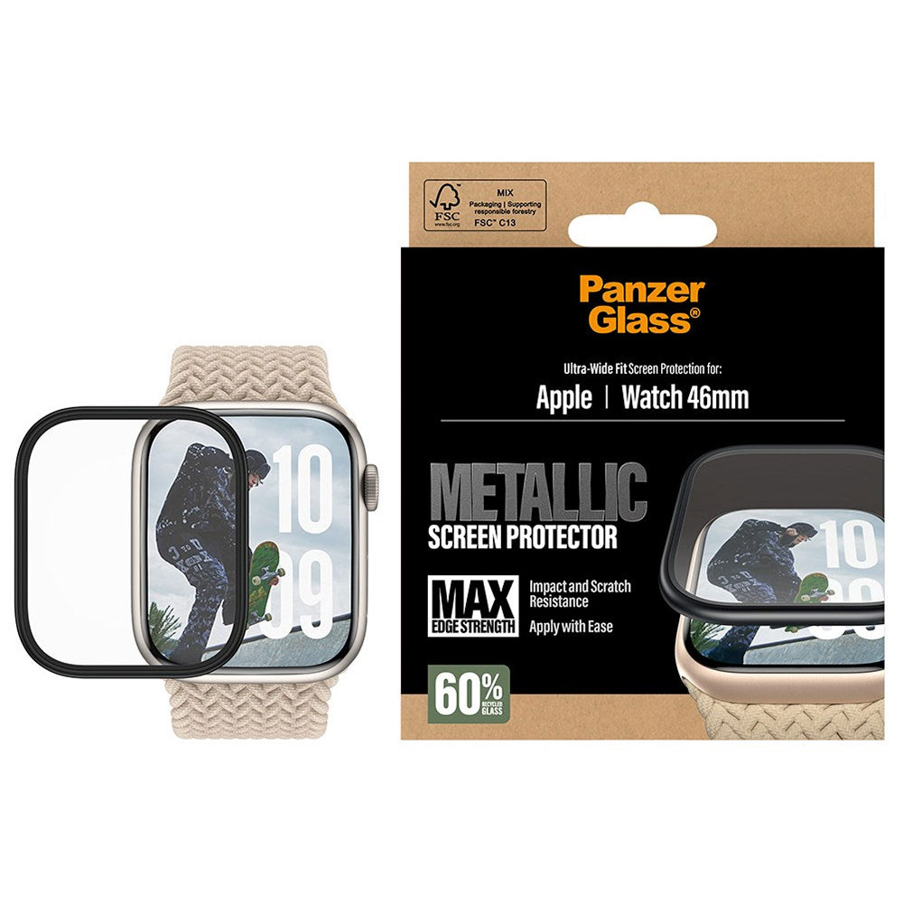 PanzerGlass ochranné sko Metallic pre Apple Watch 10/11 42mm - Black