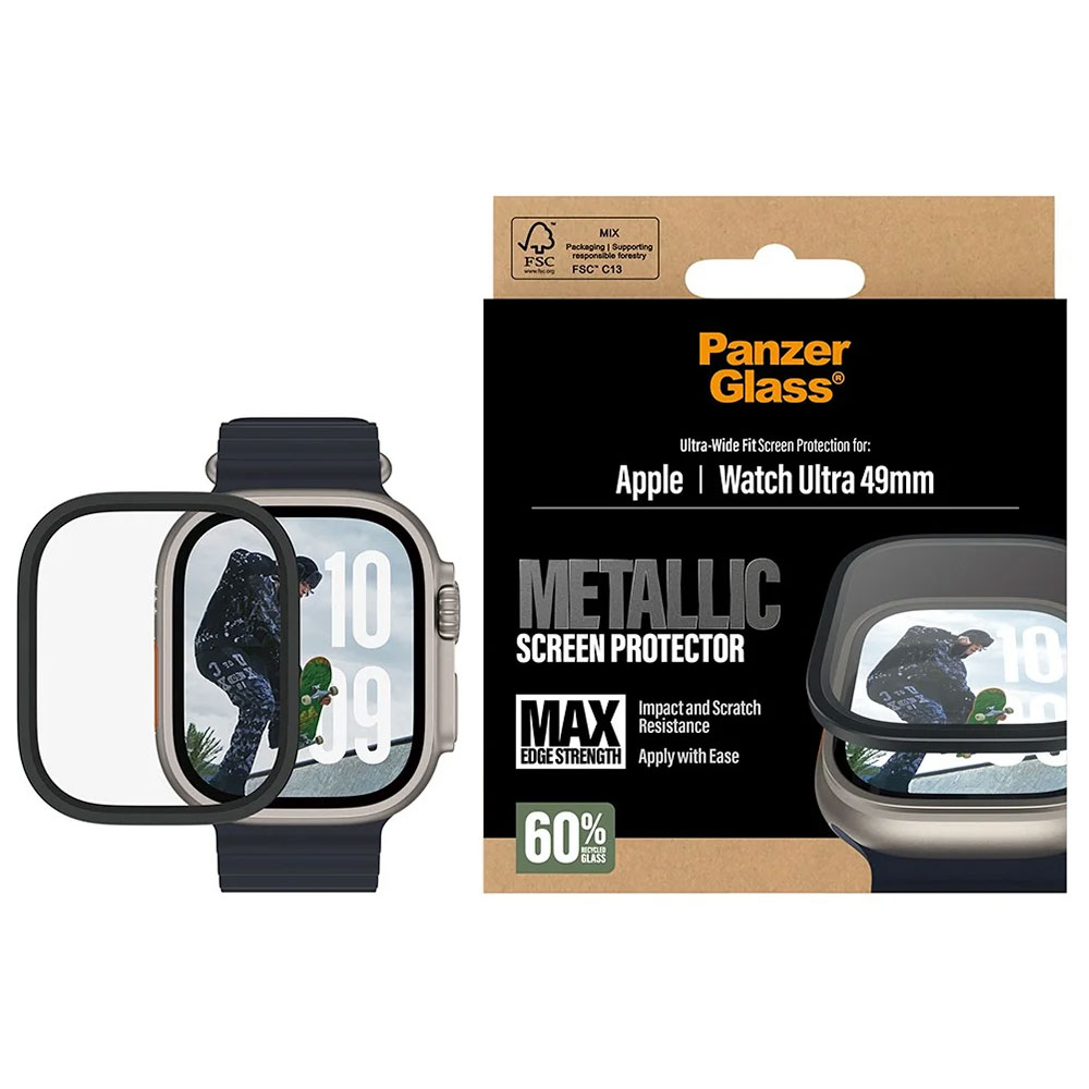 PanzerGlass ochranné sko Metallic pre Apple Watch Ultra 49mm - Black