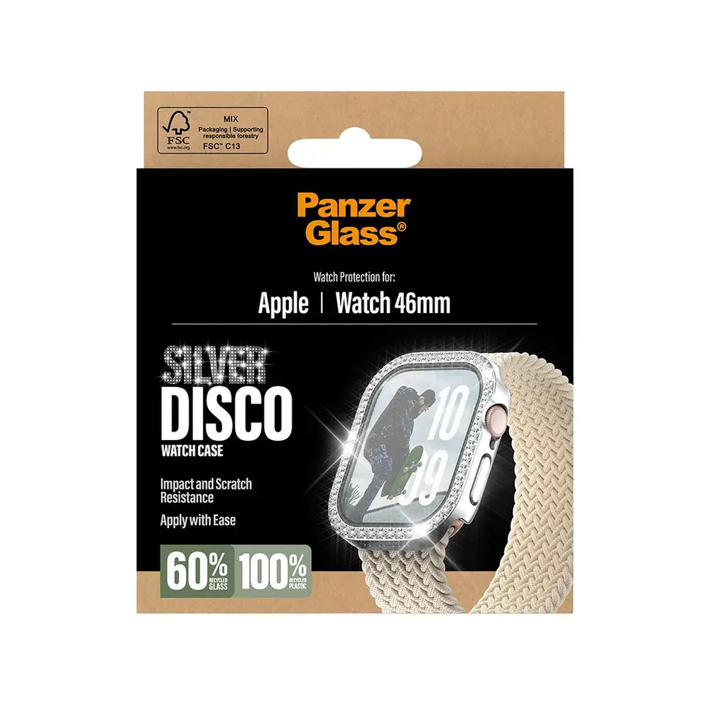 PanzerGlass ochranné sko Disco pre Apple Watch 10/11 46mm - Bing Silver