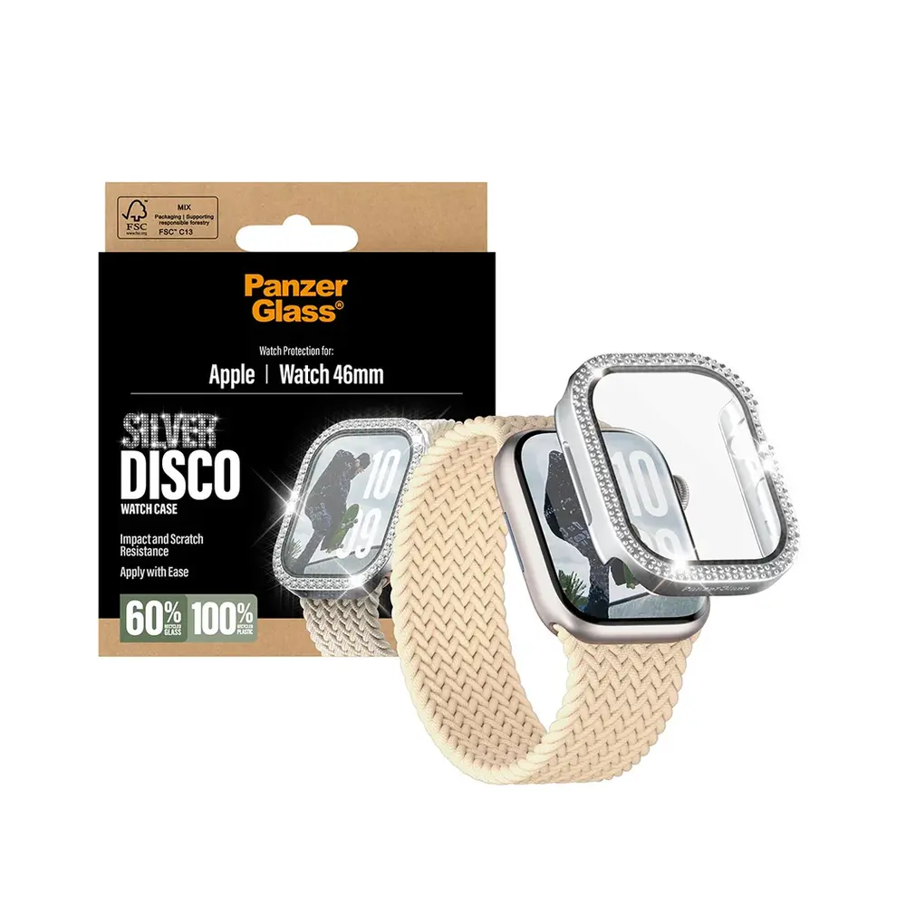 PanzerGlass ochranné sko Disco pre Apple Watch 10/11 46mm - Bing Silver