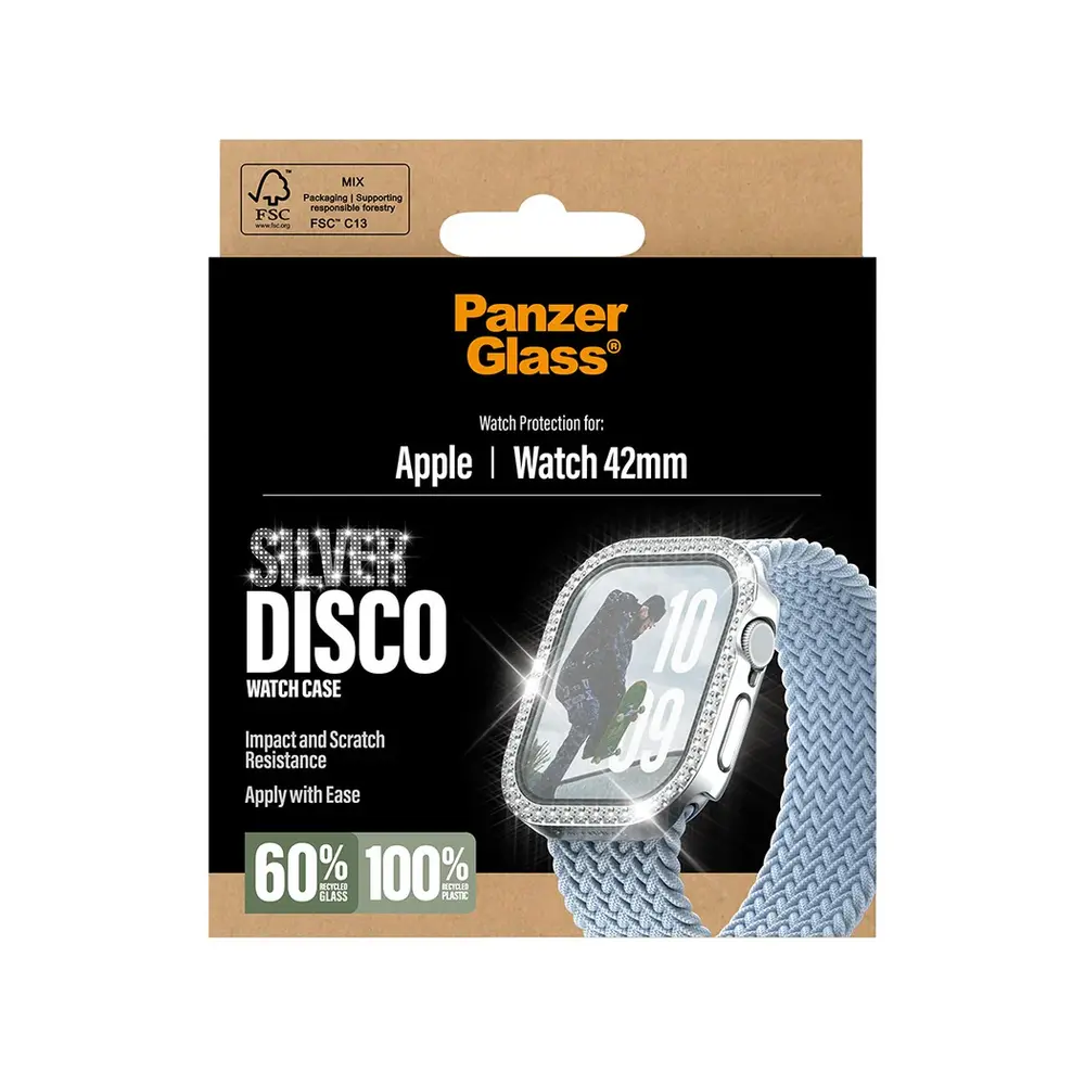 PanzerGlass ochranné sko Disco pre Apple Watch 10/11 42mm - Bing Silver