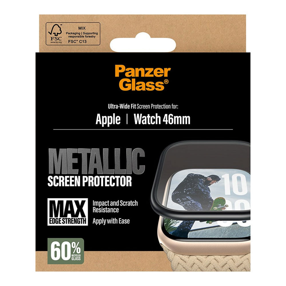 PanzerGlass ochranné sko Metallic pre Apple Watch 10/11 46mm - Black