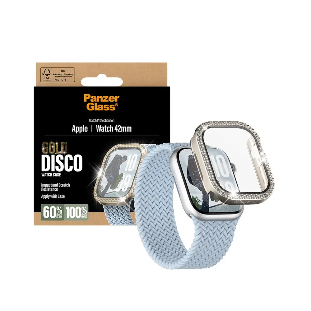 PanzerGlass ochranné sko Disco pre Apple Watch 10/11 42mm - Bing Gold
