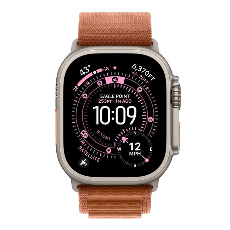Apple Watch 49mm Terra Cotta Alpine Loop - Small - Natural Titanium Finish