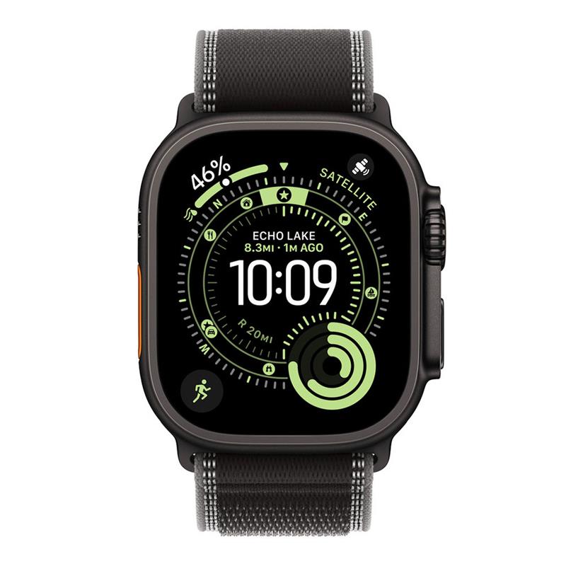 Apple Watch 49mm Black/Charcoal Trail Loop - S/M - Black Titanium Finish