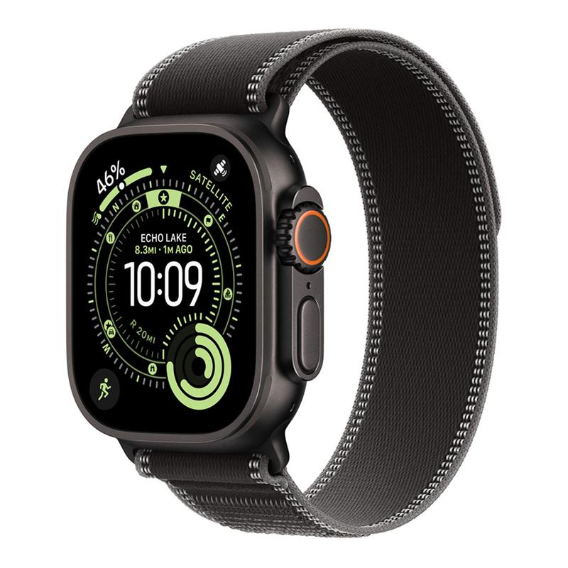 Apple Watch 49mm Black/Charcoal Trail Loop - M/L - Black Titanium Finish