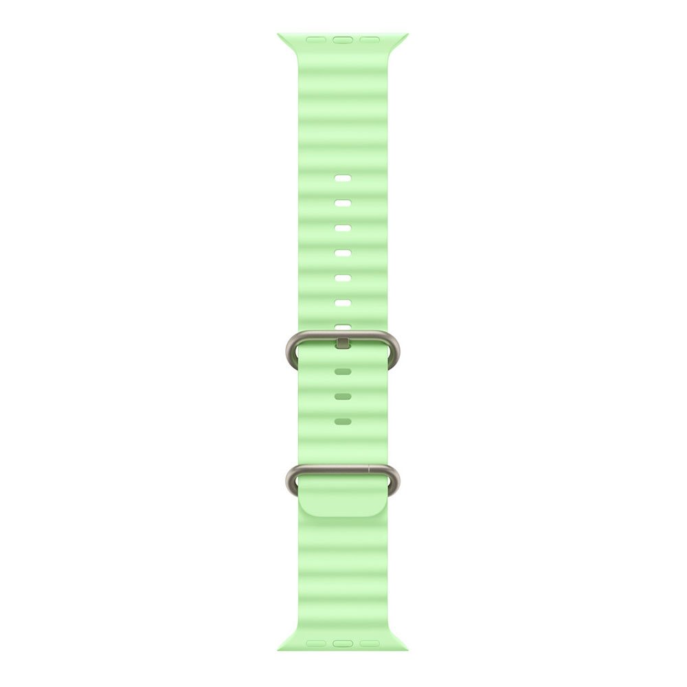 Apple Watch 49mm Neon Green Ocean Band - Natural Titanium Finish