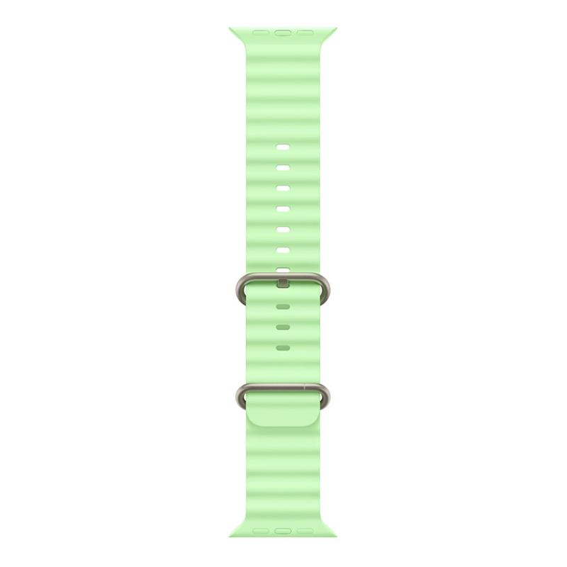 Apple Watch 49mm Neon Green Ocean Band - Natural Titanium Finish