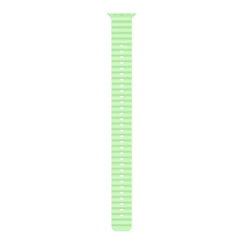 Apple Watch 49mm Neon Green Ocean Band Extension - Natural Titanium Finish