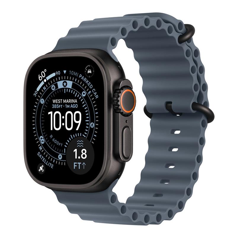 Apple Watch 49mm Anchor Blue Ocean Band - Black Titanium Finish