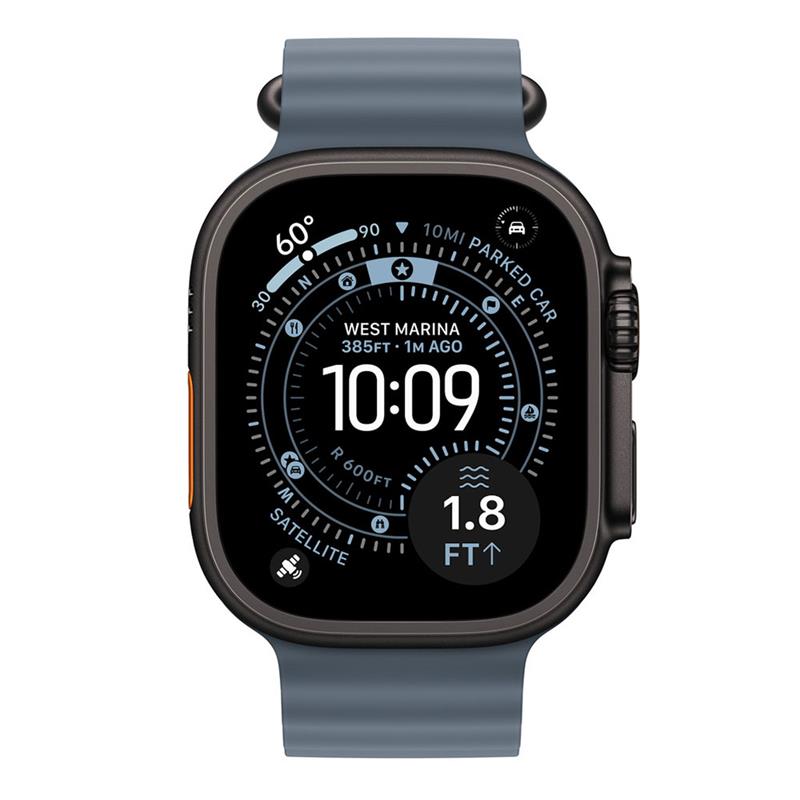 Apple Watch 49mm Anchor Blue Ocean Band - Black Titanium Finish