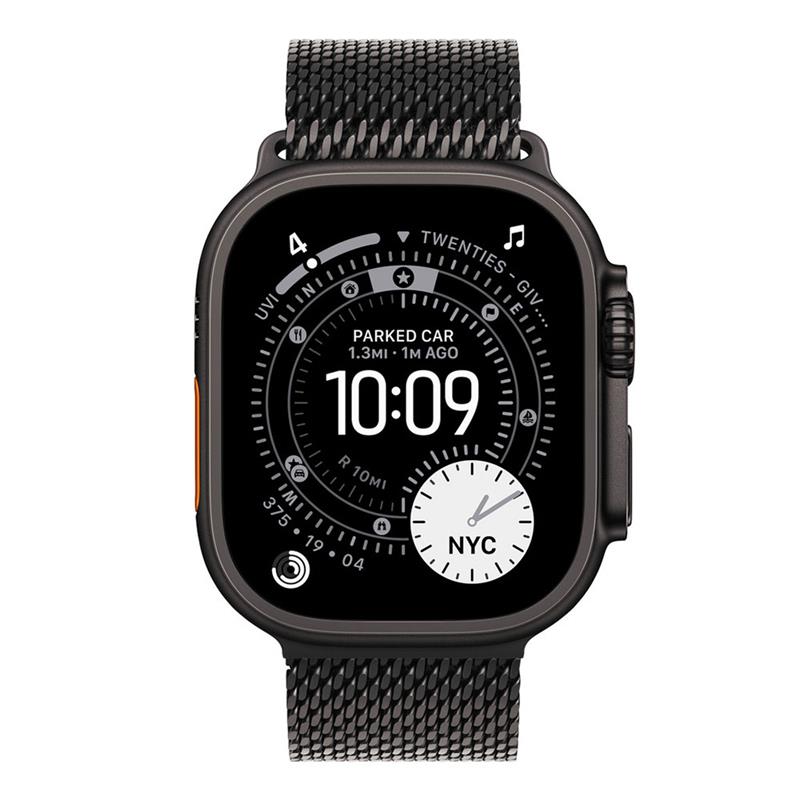 Apple Watch 49mm Black Titanium Milanese Loop - Large