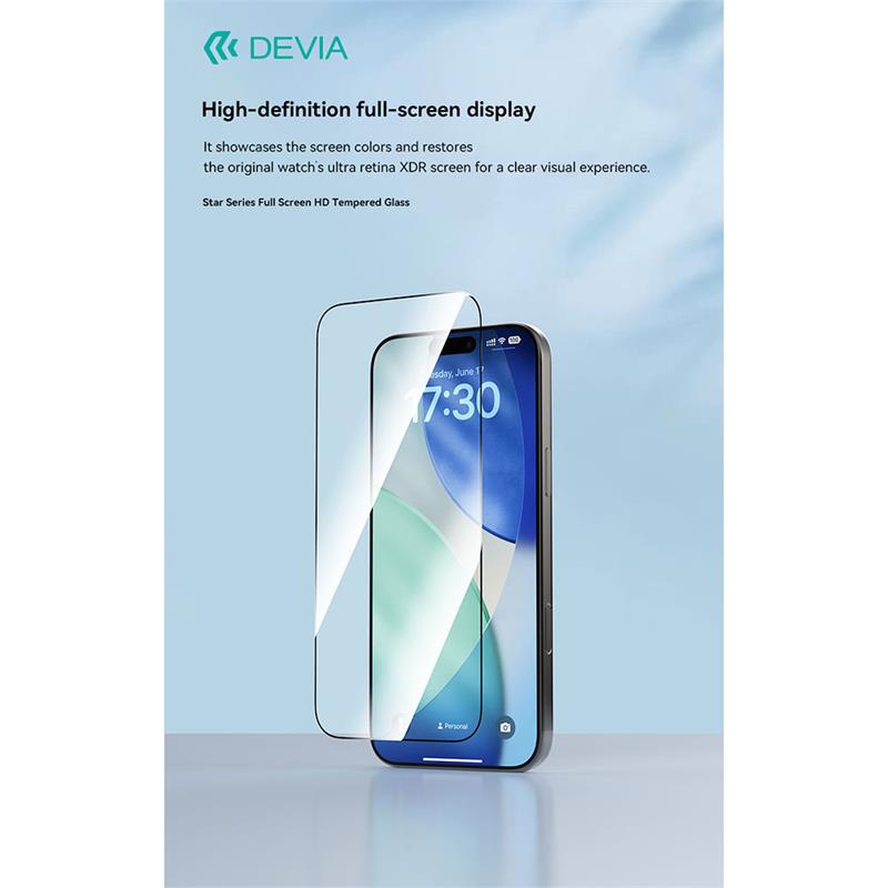 Devia ochranné sklo Star Series pre iPhone 17 (10pcs) - Black Frame