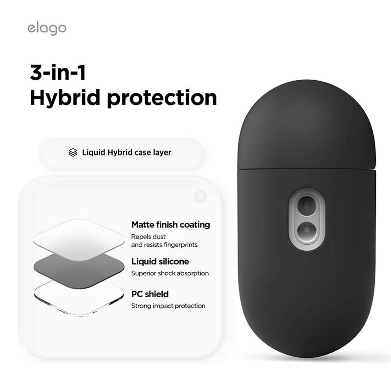 Elago Airpods Pro 3 Liquid Hybrid Strap Case - Black