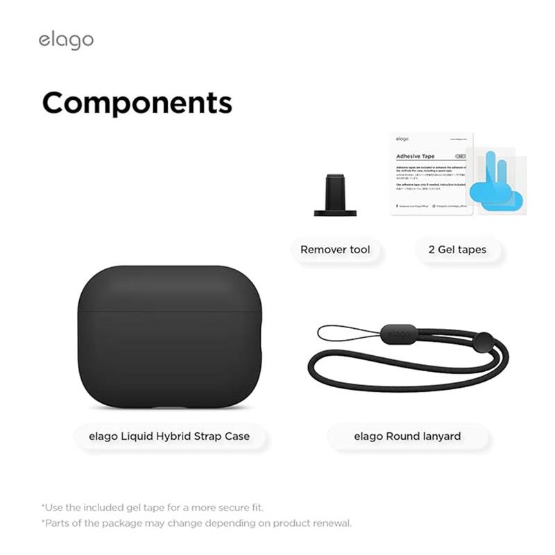 Elago Airpods Pro 3 Liquid Hybrid Strap Case - Black