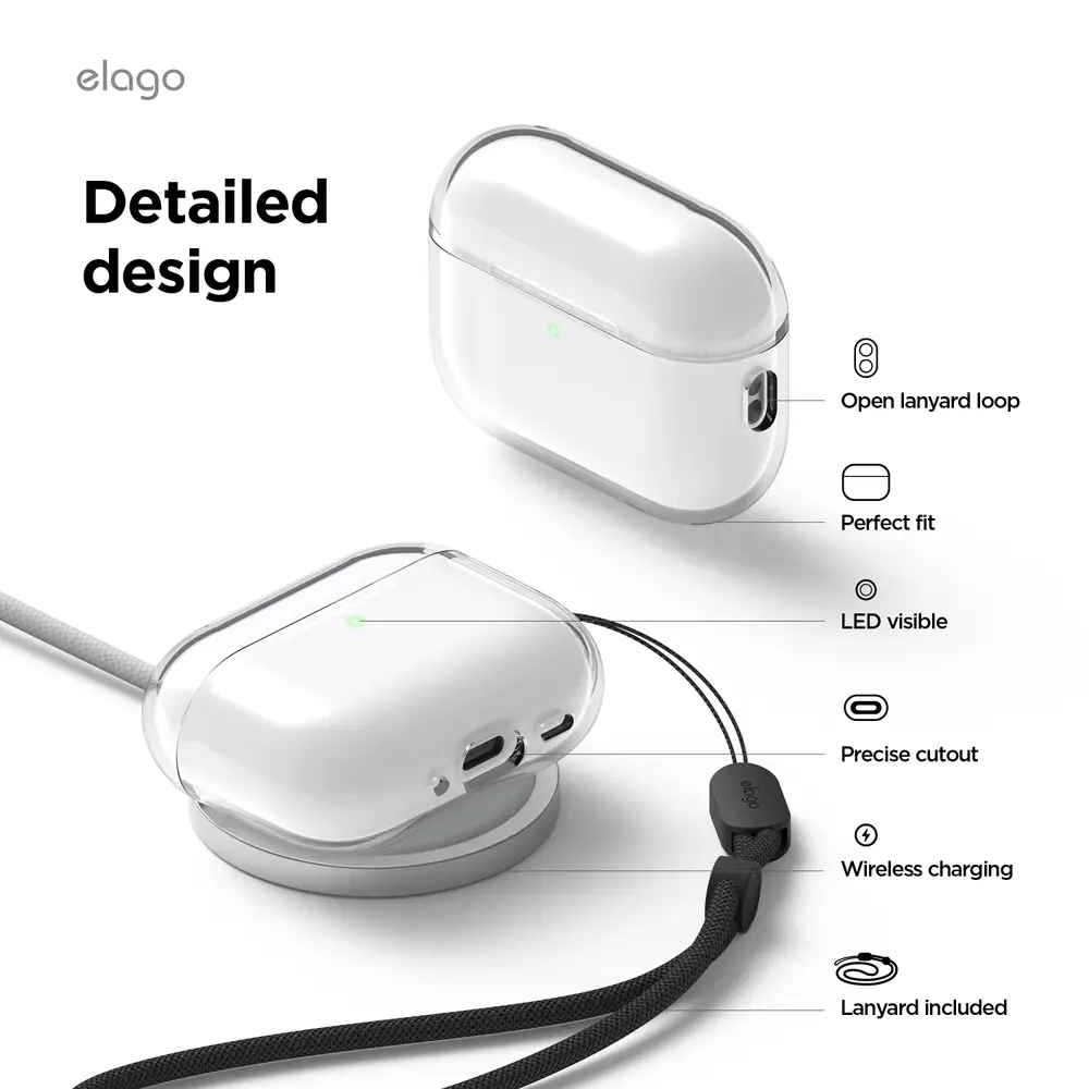 Elago Airpods Pro 3 Clear Strap Case - Clear